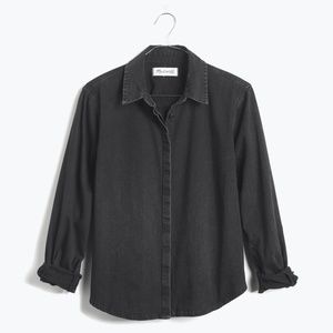 Madewell Denim Crop Boyshirt in Gravel Wash